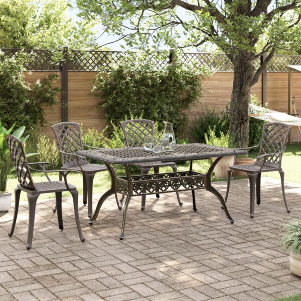 5-delige Tuinset gegoten aluminium bronskleurig